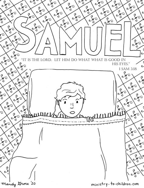 “Samuel Hears God’s Calling” Coloring Page - Kids Bible Lessons