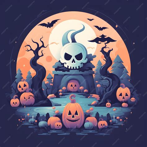 Premium AI Image | Creepy Halloween Night Monsters Pumpkins and ...