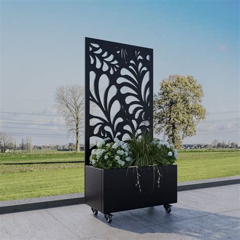 Composite screen planter with trellis screen garden screen planter