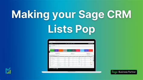 How To Make Your Sage CRM Lists Pop Sage CRM Tips And Help YouTube