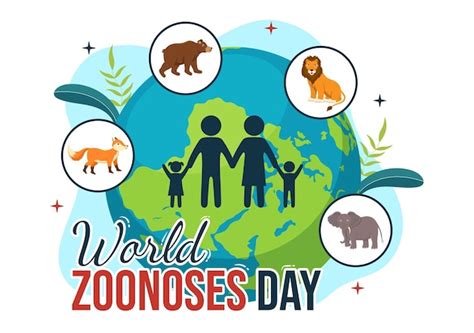 Ilustración Vectorial Del Día Mundial De Las Zoonosis El 6 De Julio Con