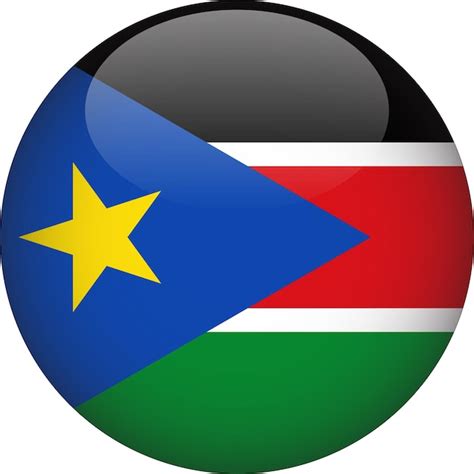 Premium Vector South Sudan D Rounded Flag Button