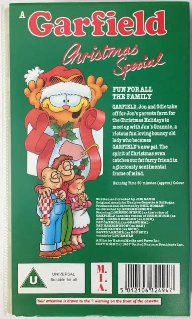 A GARFIELD CHRISTMAS Special (1987) VHS PAL Cartoon 1987 MIA Video ...