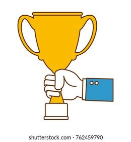 Hand Trophy Cup Award Icon Stock Vector Royalty Free