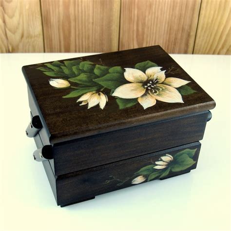 painted wood box etsy