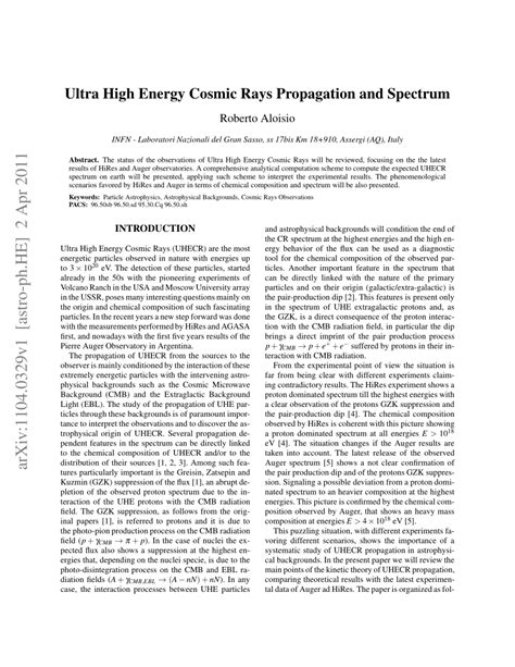 [PDF] Ultra High Energy Cosmic Rays Propagation and Spectrum