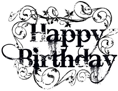 happy birthday black and white clipart - Clipground