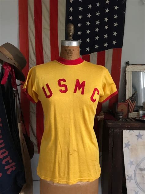 S S Korean War Era Usmc Durene Ringer Tee Gem