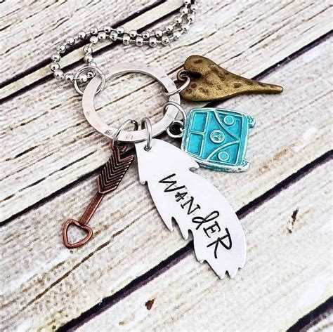 Hand Stamped Vintage Wander Necklace Wanderlust Neckace Etsy Hand