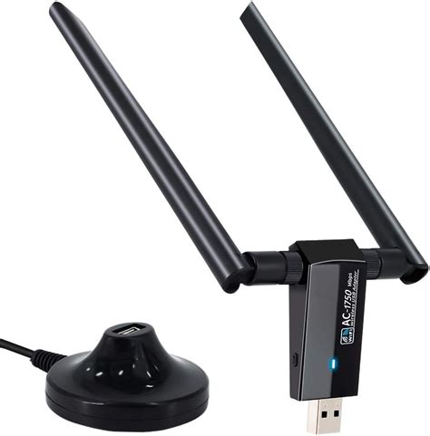 Adaptador USB WiFi De Longo Alcance De 1750 Mbps 2 X 5 DBi Antenas