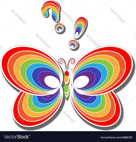 Rainbow Butterfly Royalty Free Vector Image Vectorstock