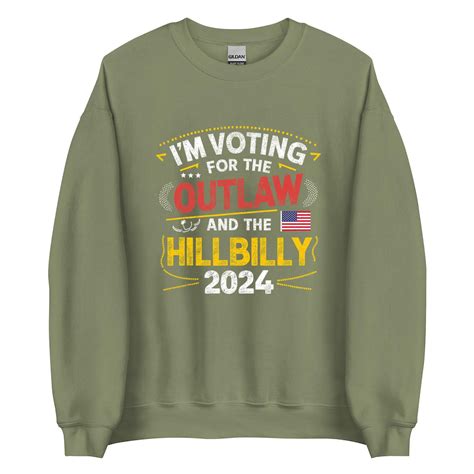 I M Voting For The Outlaw And The Hillbilly 2024 US Flag T Shirt Full