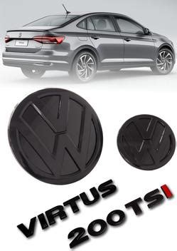 Kit Emblemas Black Vw Grade Mala Traseira Virtus Tsi Volkswagen