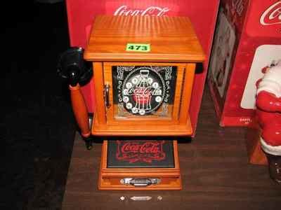 Coca Cola Nostalgic Wall Phone Wooden Cabinet Frosted Glass Push