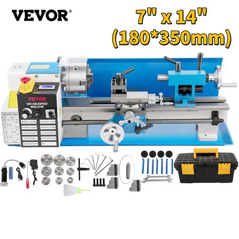 Vevor Mini Metal Lathe Machine 7x14 550w 180x350mm Variable Speed