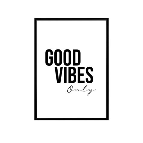 Good Vibes Only Print Print Poster Wall Art Home Decor Etsy