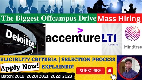 Offcampus Drive Deloitte Accenture Lti Mindtree Mass