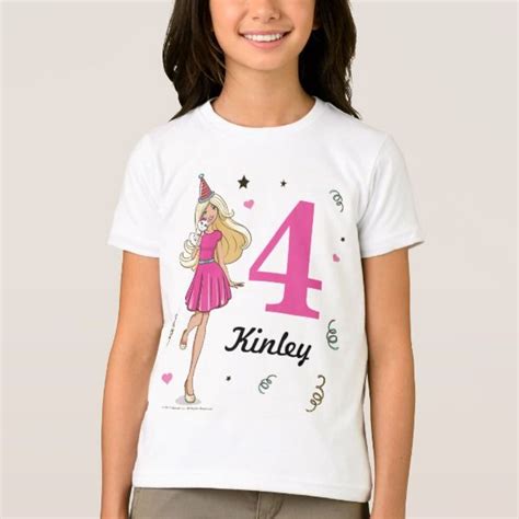 Barbie Heart Pattern Birthday T Shirt Birthday Shirts Girly