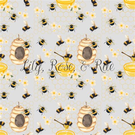 Bee Honey Hive Spring Seamless Digital File 4 Backgrounds Included - Etsy