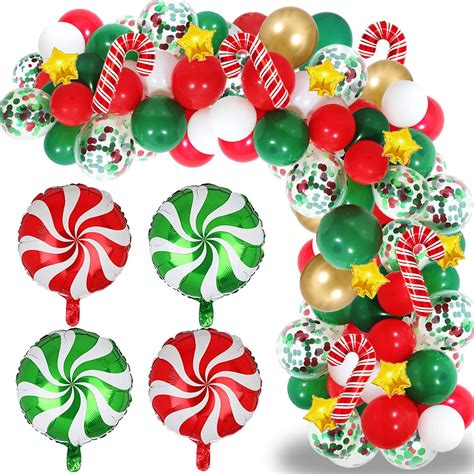 Christmas Balloon Garland Arch Kit 109 Pcs Red Green White Gold