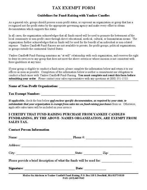 Tax Exempt Form Pdf Fundraising Nonprofit Organization