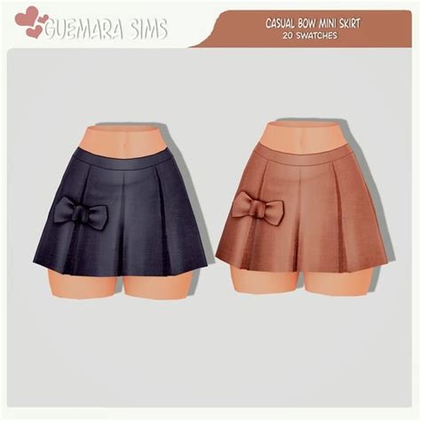 Casual Bow Mini Skirt Public Now Guemara In 2024 Sims 4 Dresses