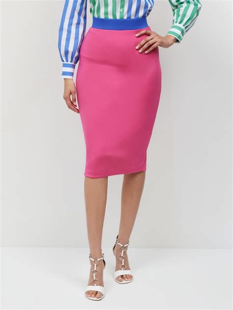 Colorblock Midi Length Pencil Skirt New York And Company