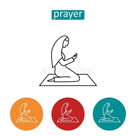 Prayer Outline Vector Icon Thin Line Black Prayer Icon Flat Vector