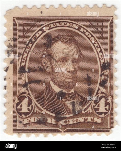 USA 1895 An 4 Cents Dark Brown Postage Stamp Depicting Portrait Of