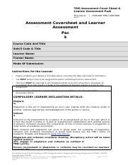 CHC50113 HLTWHS003 Assessments Docx TMG Assessment Cover Sheet