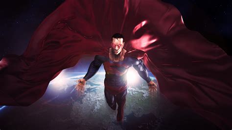 Superman In The Space Red Cape Flying Artwork 8k Wallpaper,HD ...