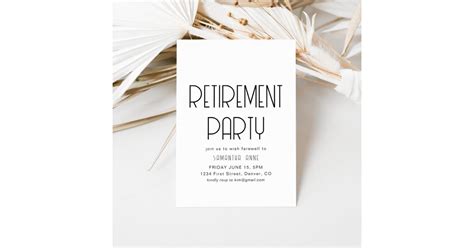 Simple Retirement Party Invitation Template Zazzle