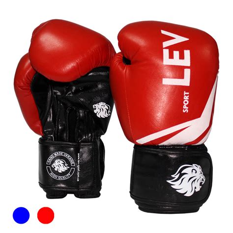 Боксерские Перчатки Комби Кожа + Кожзам 12 Унций Lev Sport (синие ...