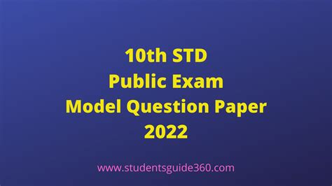 10th Social Science Public Model Question Paper 2022 STUDENTS GUIDE 360