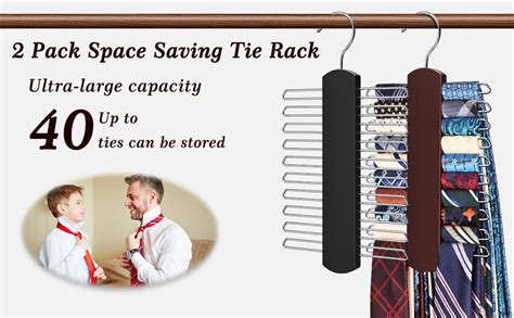 Amazon Pack Tie Rack For Closet Premium Wooden Necktie