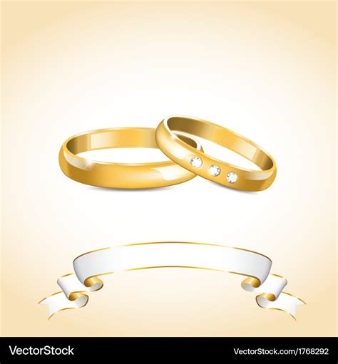 Gold wedding rings Royalty Free Vector Image - VectorStock