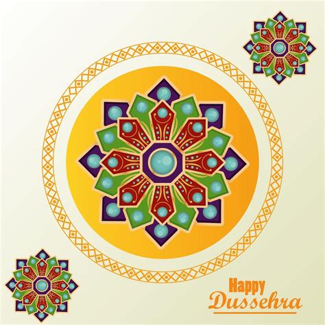 happy dussehra celebration card with mandalas 2468925 Vector Art at Vecteezy