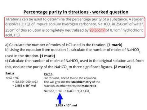 Percentage Purity From Titrations Worked Question Youtube