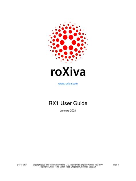 Roxiva Rx1 User Guide Pdf Epilepsy Computer File