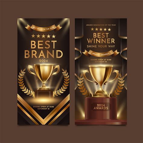 Premium Vector Awards Banners In Realistic Style