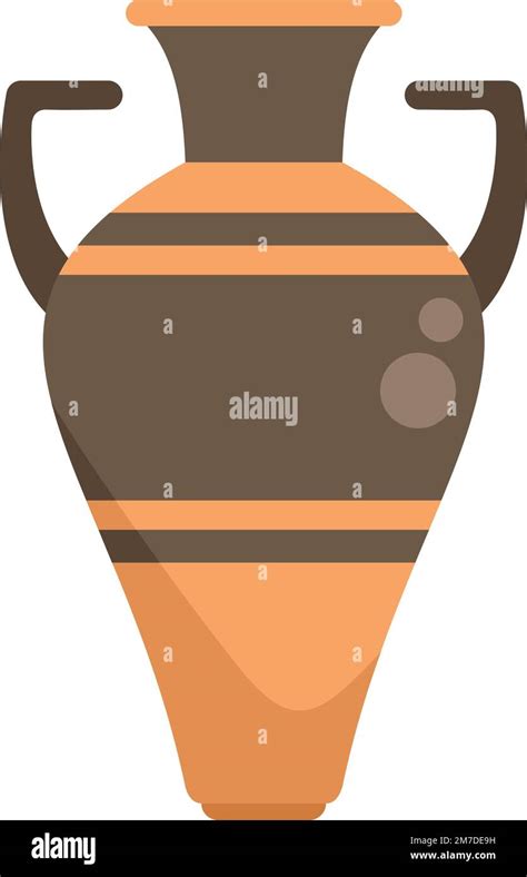 Amphora Jar Icon Flat Vector Vase Pot Rome Jug Isolated Stock Vector