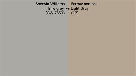 Sherwin Williams Ellie Gray Sw 7650 Vs Farrow And Ball Light Gray 17 Side By Side Comparison