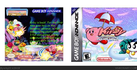 Kirby Nightmare in Dream Land Game Boy Advance Box Art Cover by kirby22