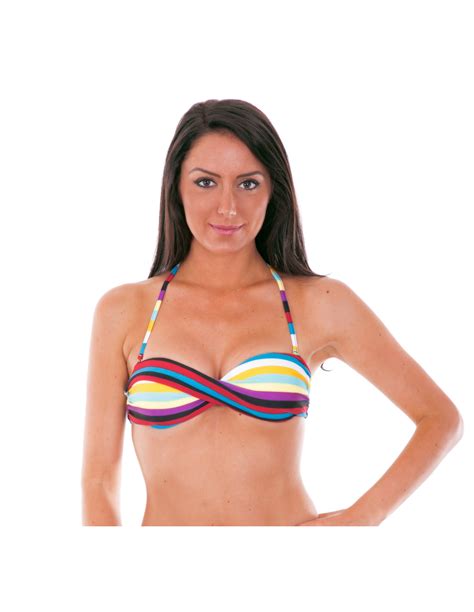 Twisted Striped Bandeau Bikini Top Soutien Inhambus Brand Rio De Sol