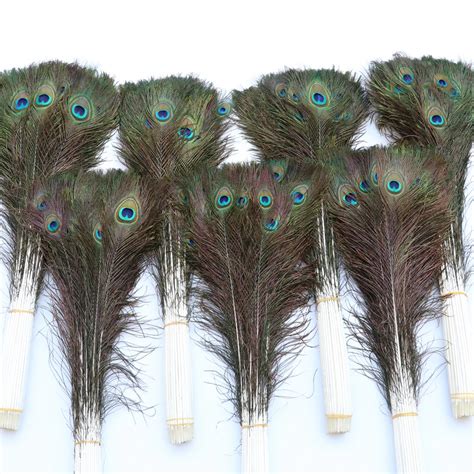 50 Pcs Lot Natural Big Eye Peacock Feathers Length 25 80 CM Home Vase