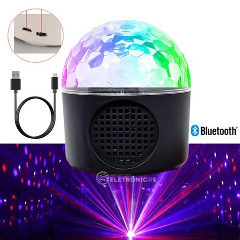 Mini Bola LED Luz RGB Alto Falante Bluetooth Projetor De Musica