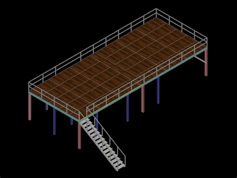 Plataforma Industrial En D En Autocad Cad Kb Bibliocad