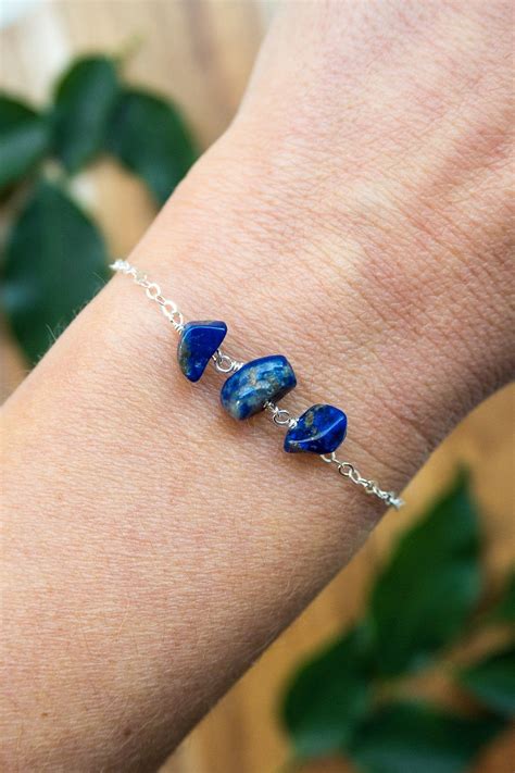 Lapis Lazuli Bead Bracelet Gemstone Bracelets Bracelets For Etsy