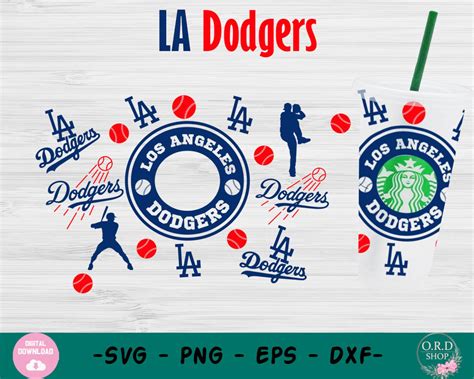 La Dodgers Starbucks Cup Svg File For Cricut Los Angeles Etsy