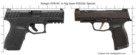 Stoeger STR 9C Vs Sig Sauer P365XL Spectre Size Comparison Handgun Hero